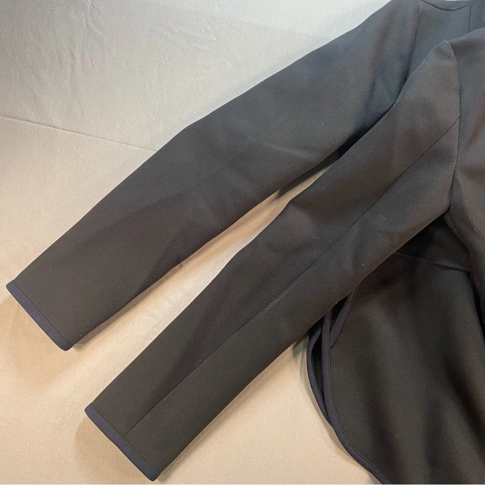 J Crew Tipped Twill Blazer Jacket w/ Mandarin Collar; Black/Navy - Womens Size 4